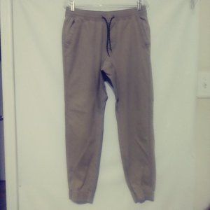 George Jogger Pants Size M 32-34 Gathered Waist/Ankles Beige 4-Pockets Pull-On
